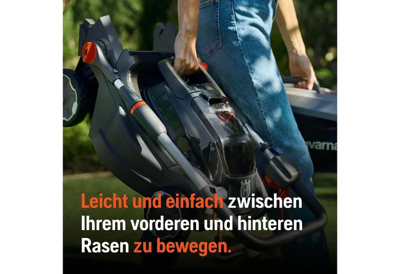 Accu grasmaaier Aspire LC34-P4A, voor 500 m² gazon I elektrische grasmaaier, 30 l opvangbak, 34 cm maaibreedte, compact en opvouwbaar (zonder accu & oplader) von Husqvarna – Produktbild 3 von 4