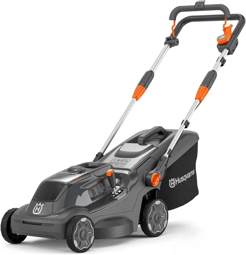 Accu grasmaaier Aspire LC34-P4A, voor 500 m² gazon I elektrische grasmaaier, 30 l opvangbak, 34 cm maaibreedte, compact en opvouwbaar (zonder accu & oplader) van Husqvarna – productafbeelding