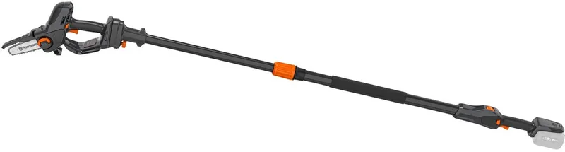 Accu mini-kettingzaag Aspire PE5 incl. telescopische steel en hoogsnoeiopzetstuk P4A, zaag voor takken tot 75 mm (zonder accu & oplader) van Husqvarna – productafbeelding