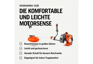 Benzin-Motorsense 122R, 2-Takt Freischneider, 43 cm Schnittbreite, Tap 'n Go Kopf de Husqvarna, Orange – image du produit 4 sur 5