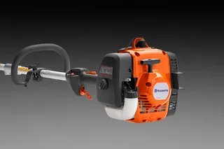 Benzin-Motorsense 129LK, 27,6-cm³-Zweitaktmotor, 43 cm Schnittbreite, Tap ’n Go-Trimmerkopf van Husqvarna, Oranje – productafbeelding 2 van 4