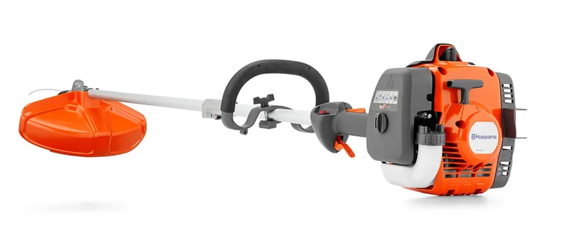 Benzin-Motorsense 129LK, 27,6-cm³-Zweitaktmotor, 43 cm Schnittbreite, Tap ’n Go-Trimmerkopf van Husqvarna, Oranje – productafbeelding 1 van 4