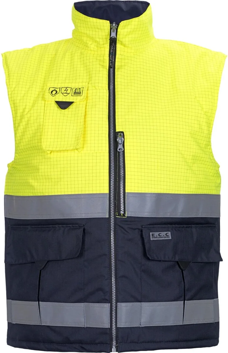 Metz Bodywarmer Geel/Marineblauw von Hydrowear, Gelb, Marineblauw, XL – Produktbild