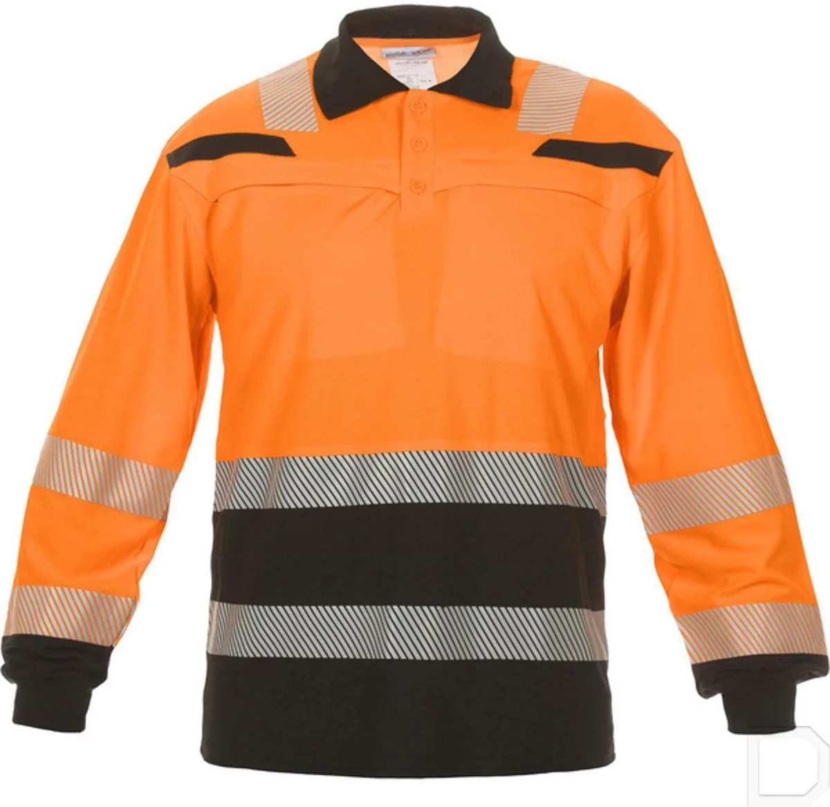 Poloshirt Tanna Hi-Vis lange mouw oranje/zwart van Hydrowear, Oranje, 5XL – productafbeelding