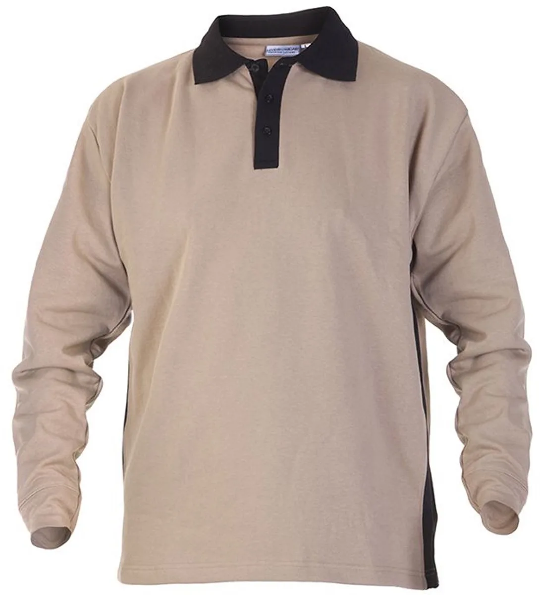 Sweater Tegelen werkpolo met lange mouw von Hydrowear, Khaki, L – Produktbild