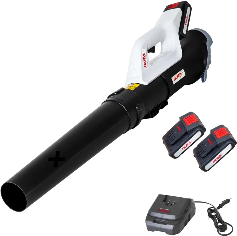 accu-axiale bladblazer ICB 20, licht en compact, incl. 2 x 20V accus (2,0 & 2,5 Ah) en snellader van IKRA – productafbeelding