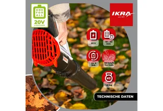 accu-axiale bladblazer ICB 20, licht en compact, incl. 2 x 20V accus (2,0 Ah) en snellader von IKRA – Produktbild 5 von 5