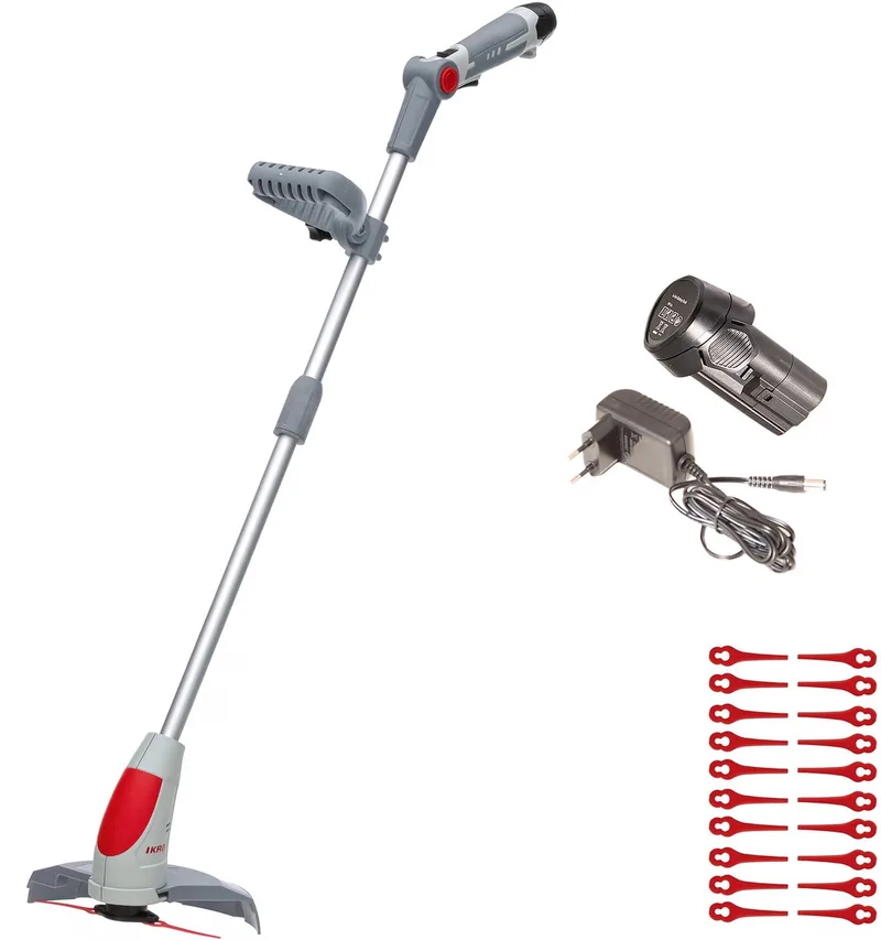 accu-grastrimmer IART 1224, 12 V, incl. accu, oplader en 20 nylon messen van IKRA – productafbeelding