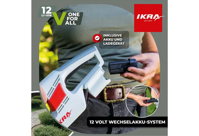 accu-heggenschaar IAHS 1240, inclusief accu, oplader en veiligheidsbril, lichtgewicht 2 kg de IKRA – image du produit 3 sur 5