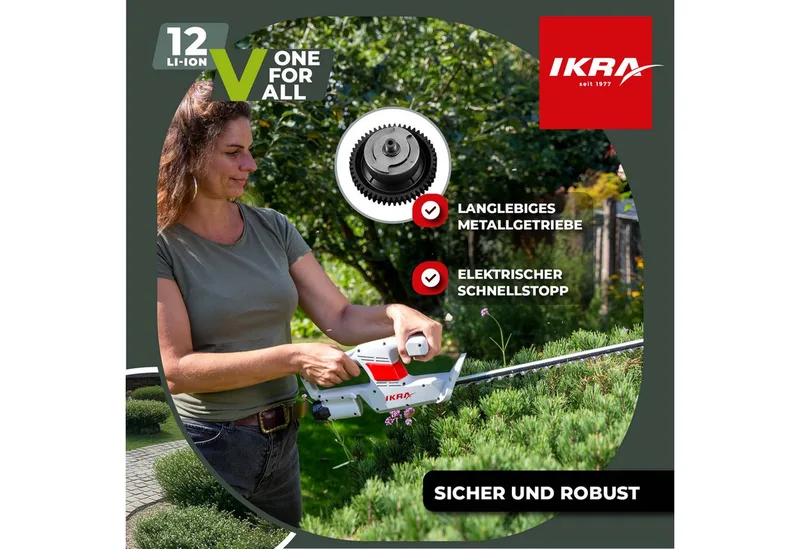 accu-heggenschaar IAHS 1240, inclusief accu, oplader en veiligheidsbril, lichtgewicht 2 kg de IKRA – image du produit 5 sur 5
