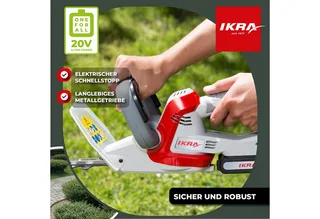 GmbH Akku-Heckenschere IAHS 20-1, 20 V - Lasergeschliffene Messer von IKRA – Produktbild 4 von 5
