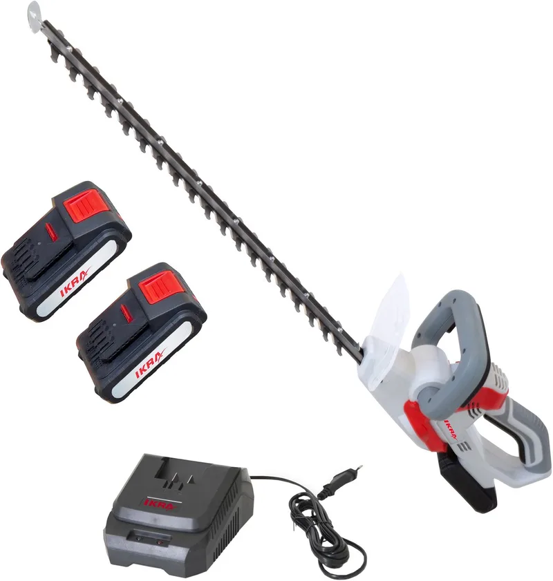 accu-heggenschaar IAHS 20-1 met 2 accu’s van 20 V (2,0 & 2,5 Ah) & snellader, snijlengte 54 cm van IKRA – productafbeelding