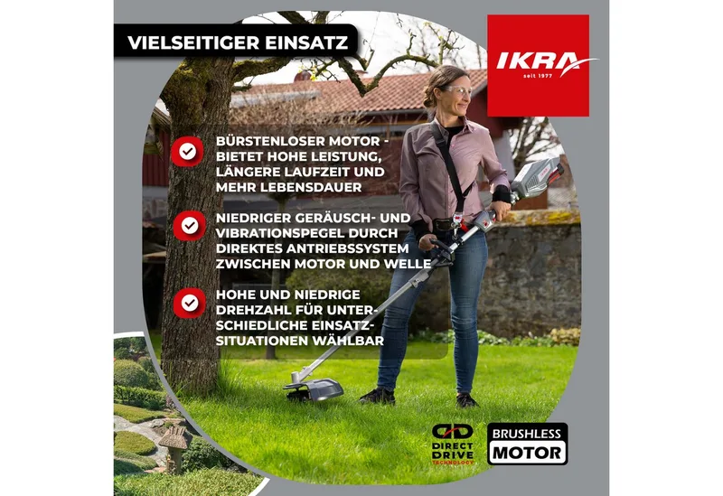 Bosch 36V 4-in-1 accu-multitool IB-MT 36 met grastrimmer, bosmaaier, telescopische heggenschaar en hoogsnoeier, 36V accu (4,0 Ah) en oplader von IKRA – Produktbild 4 von 5