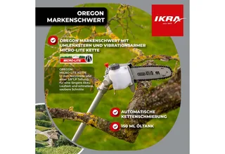 Bosch 36V 4-in-1 accu-multitool IB-MT 36 met grastrimmer, bosmaaier, telescopische heggenschaar en hoogsnoeier, 36V accu (4,0 Ah) en oplader von IKRA – Produktbild 5 von 5