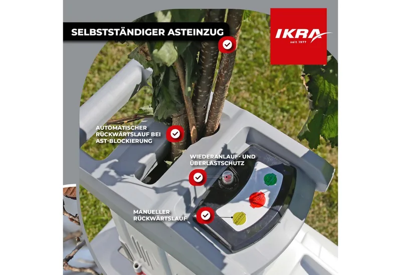 elektrische hakselaar rolversnipperaar ILH 3200 A, takdikte tot 44 mm, 3.200 W van IKRA – productafbeelding 3 van 5