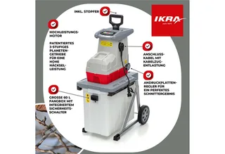 elektrische hakselaar rolversnipperaar ILH 3200 A, takdikte tot 44 mm, 3.200 W van IKRA – productafbeelding 2 van 5