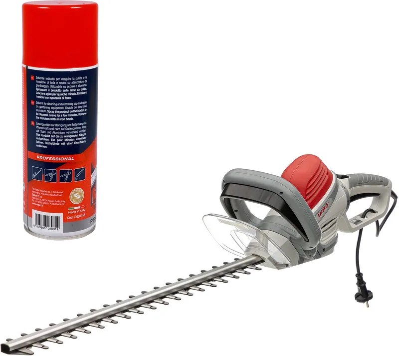 elektrische heggenschaar IHS 650, snijdikte 22 mm, 180° draaibare handgreep met onderhoudsspray (400 ml) van IKRA – productafbeelding