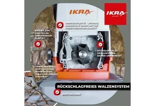 elektrische rolversnipperaar ILH 2800, stil en onderhoudsarm, takdikte tot 44 mm met Bypass-snoeischaar de IKRA – image du produit 5 sur 5