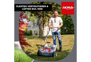 elektrische verticuteermachine en gazonbeluchter IEVL 1838, 1.800 W, werkt over een breedte van 38 cm, incl. rollen en opvangzak de IKRA – image du produit 2 sur 5