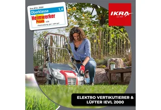elektrische verticuteermachine en gazonbeluchter IEVL 2000, 2.000W, werkt over een breedte van 40 cm, opvangbak van 55 liter fra IKRA – produktbillede 2 af 3