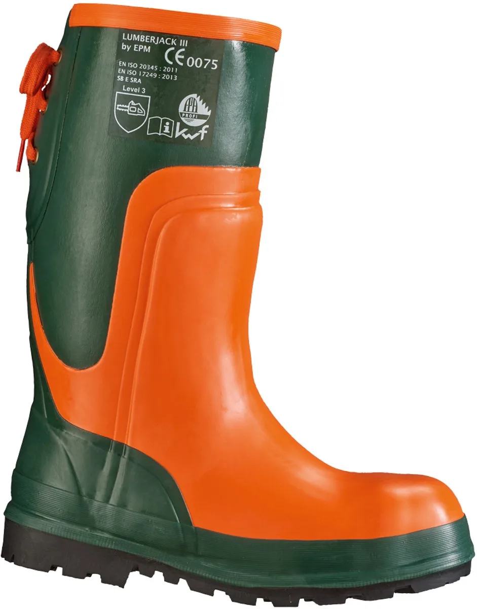 Rubberen laarzen oranje snijbestendig by IKRA, Orange, Green, 42 – product image