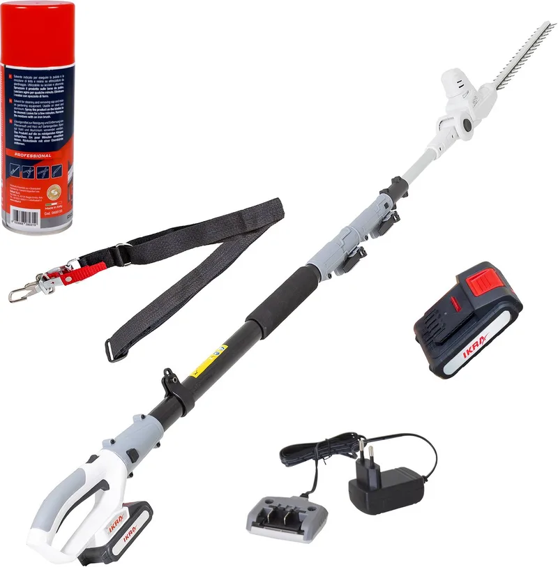 telescopische accu-heggenschaar ICPH 2040, inclusief 20 V accu, oplader, schouderriem en onderhoudsspray de IKRA – image du produit