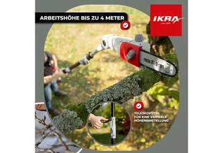 telescopische accu-hoogsnoeier ICPS 2020, werkhoogte tot 4 meter, inclusief schouderriem, 2 x 20 V accus en snellader by IKRA – product image 5 of 5