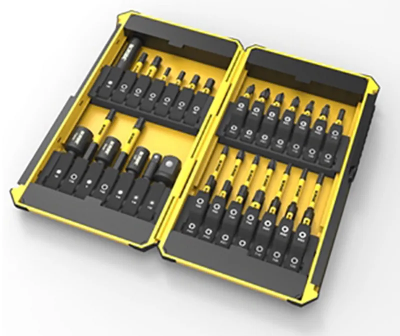 Bitset 42‑delig Impact IR201277 — slagbits S2, slagmoerhouders, adapters, koffer - bitset 42 dlg, impact bits, Ironside de Ironside – image du produit