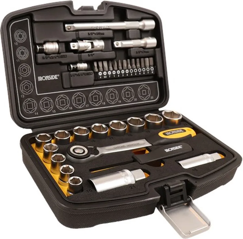 Doppenset 34-Delig 1/4 - 3/8 - 1871358 von Ironside, Schwarz – Produktbild