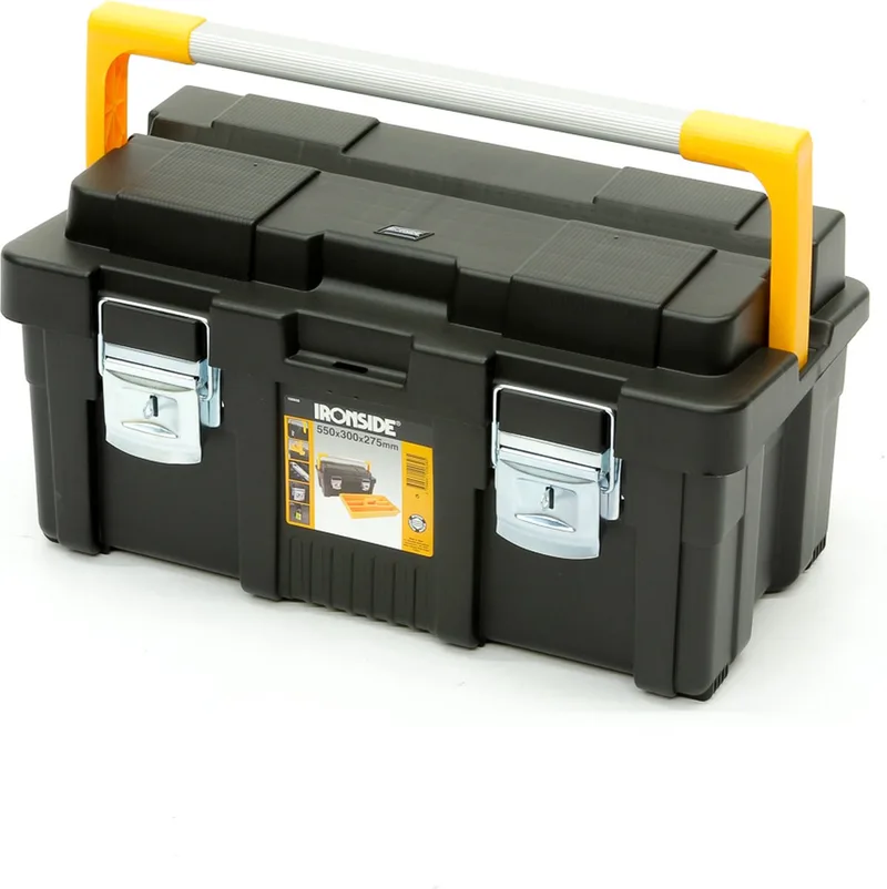 Gereedschapskoffer toolbox 55x30x28cm van Ironside, Geel – productafbeelding
