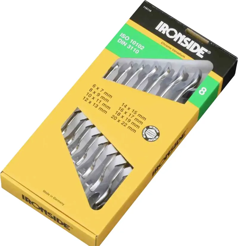 IRONSIDE 110110 Doppel-Maulschlüssel-Satz Schlüsselweite (Metrisch) 6 - 22 mm van Ironside – productafbeelding