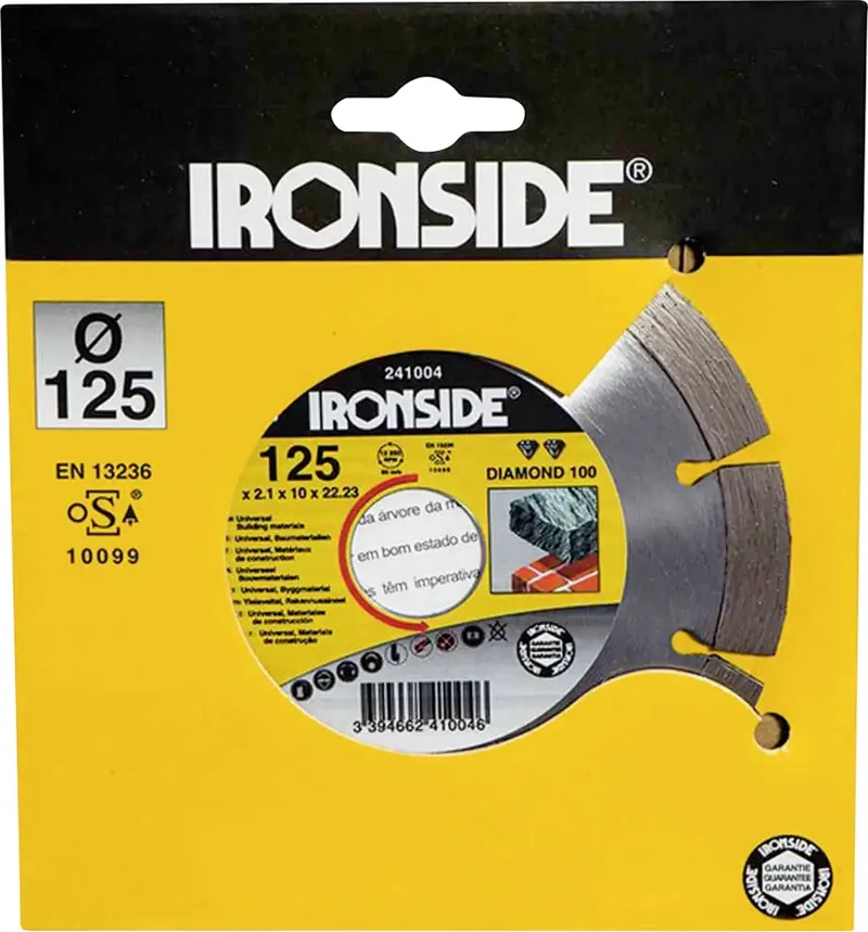 IRONSIDE 241004 Diamanttrennscheibe Durchmesser 125 mm Baustellenmaterialien 1 St. de Ironside – image du produit 1 sur 2