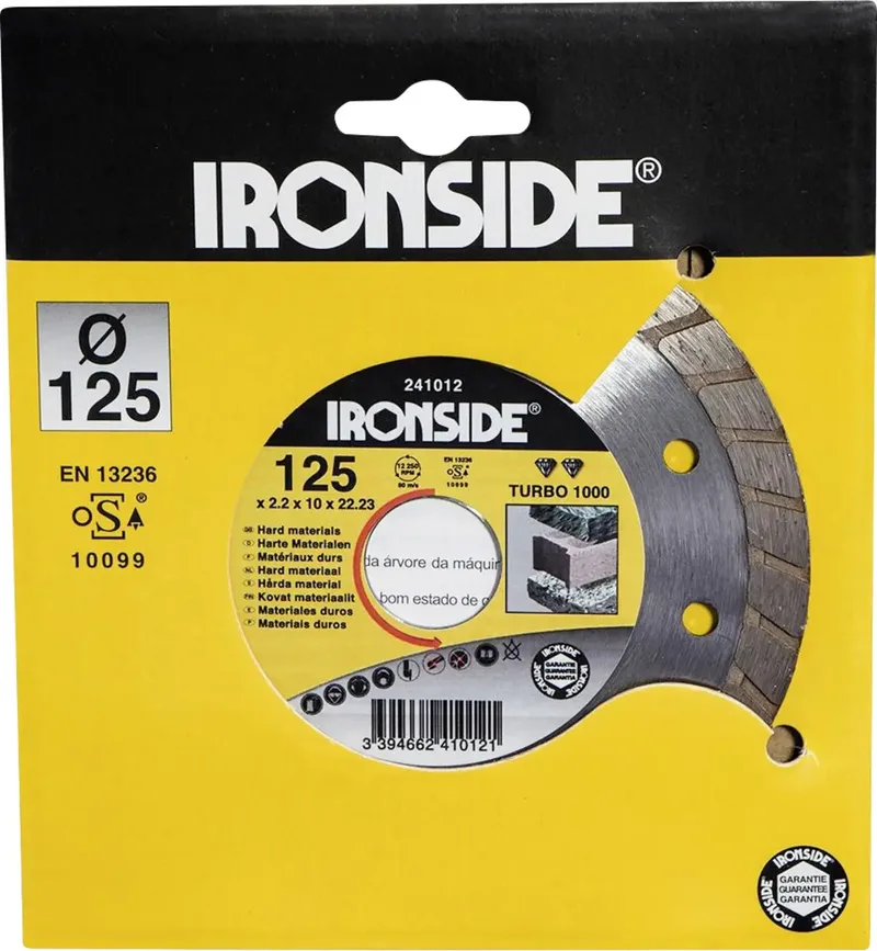 IRONSIDE 241012 Diamanttrennscheibe Durchmesser 125 mm Keramik, Kunststein, Klinker, Ton, Naturstein, Dachziegel, Marmor 1 St. von Ironside – Produktbild 1 von 2