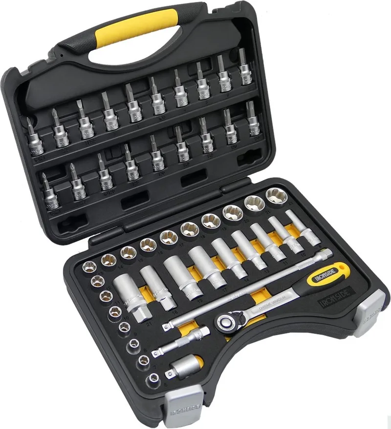 IRONSIDE 49-delige Doppenset 3/8" | In stevige kunststof koffer | Complete gereedschapset voor klussen von Ironside, Chrom – Produktbild