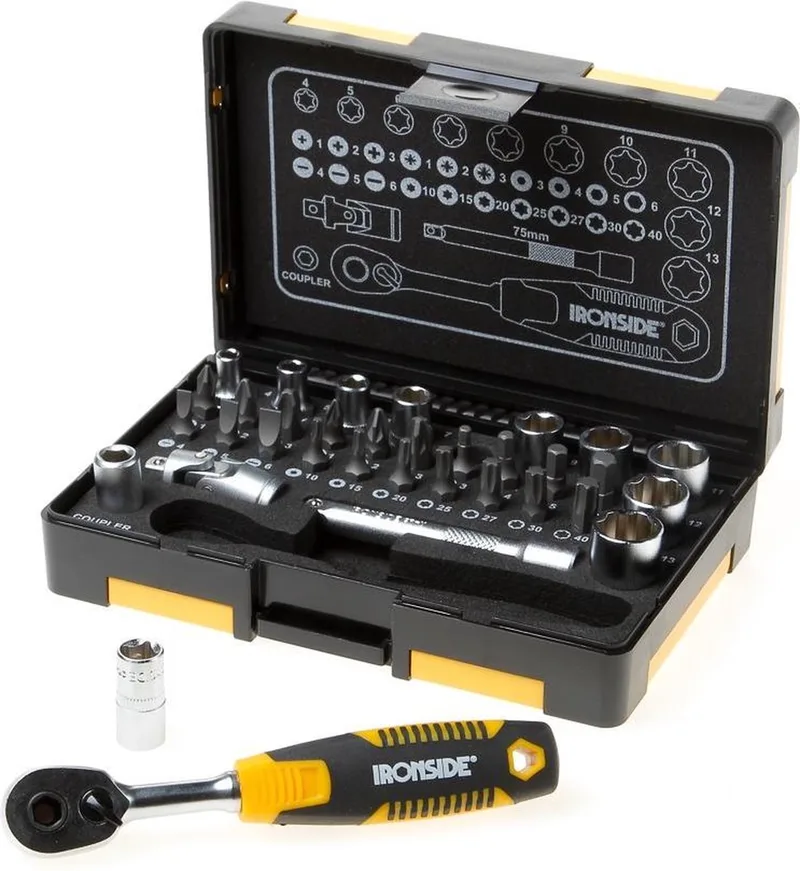 Mini doppen- bitset by Ironside, Yellow, Black – product image
