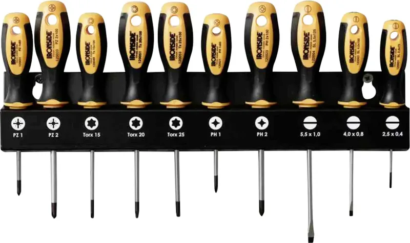 Schraubendreher-Set Schlitz, Pozidriv, Kreuzschlitz Phillips, TORX van Ironside – productafbeelding