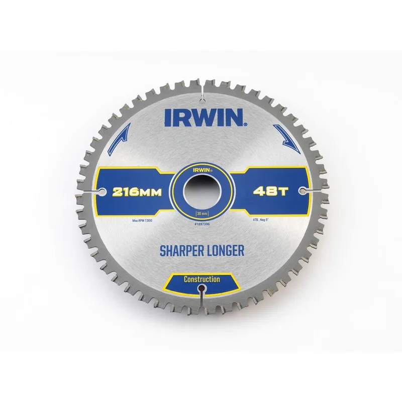 Cirkelzaagblad T.C.T 216mm/48T- asgat 30mm von Irwin – Produktbild 1 von 3