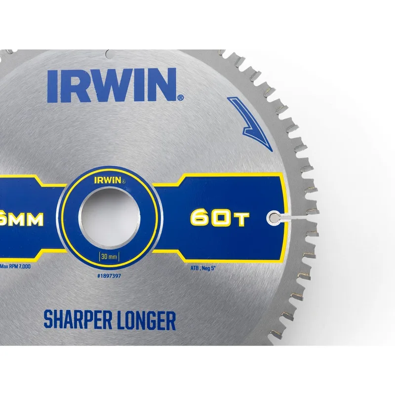 Cirkelzaagblad T.C.T 216mm/60T- asgat 30mm de Irwin – image du produit 2 sur 3