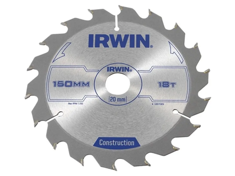 Cirkelzaagblad voor Hout | Construction | Ø 150mm Asgat 20mm 18T - 1897089 von Irwin – Produktbild