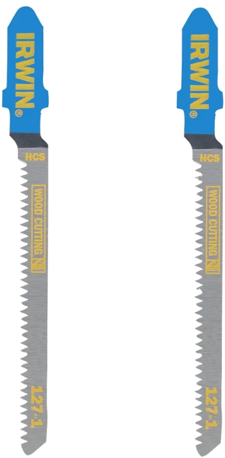 decoupeerzaagblad met T-aansluiting, voor het zagen van scherpe bochten in hout, fijne vertanding, 2 stuks de Irwin – image du produit
