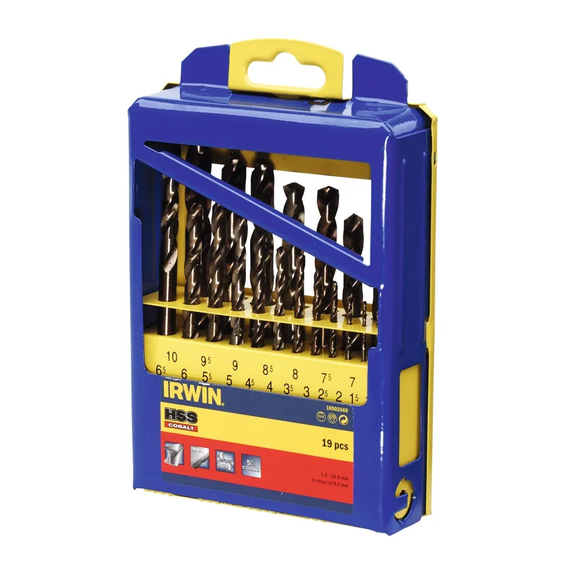 HSS Metaalboor 135° Cobalt, 19PCS Set in metalen koffer: 1,0 - 10,0 mm von Irwin – Produktbild