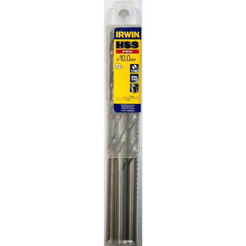 HSS PRO Metaalboor (lang) 118° 10.0mm 5PCS by Irwin – product image
