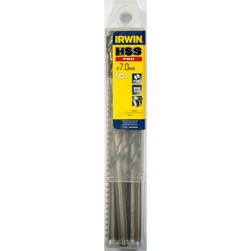 HSS PRO Metaalboor (lang) 118° 7.0mm 10PCS van Irwin – productafbeelding