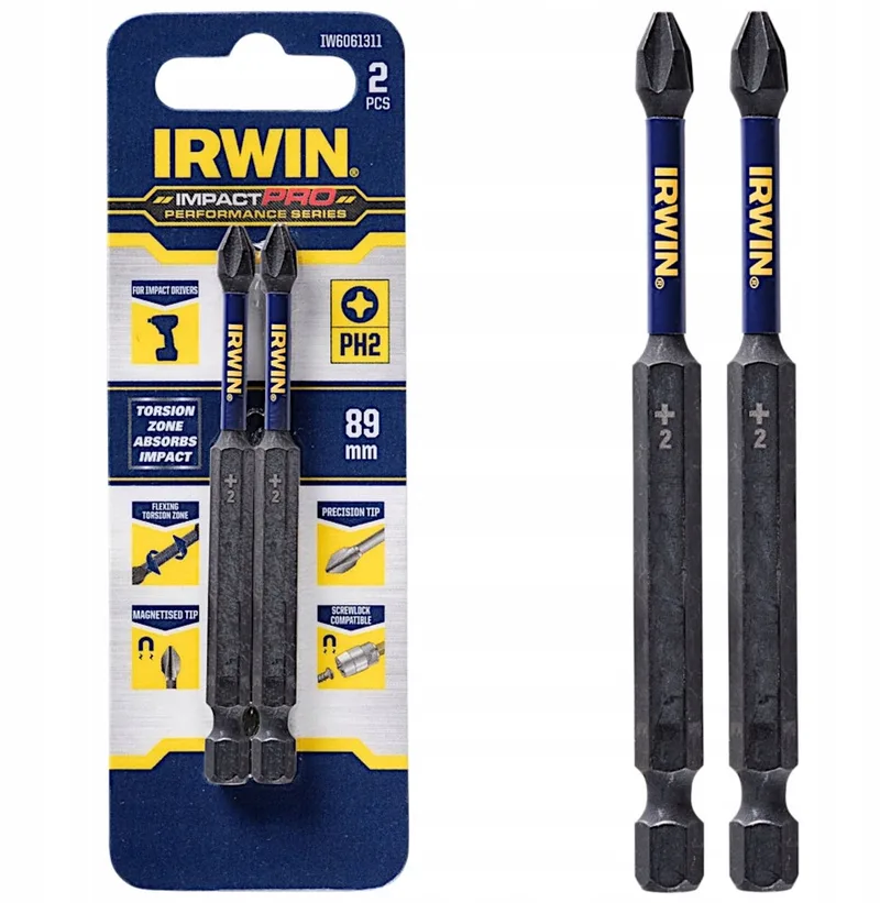 Impact Pro PH2 Bits 89mm 2 Stuks - Slagvast by Irwin – product image