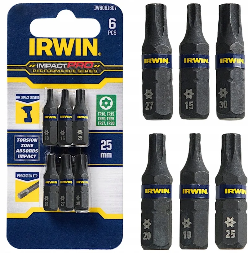 Impact Pro Torx TR Bits 25mm Set 6 Stuks de Irwin – image du produit