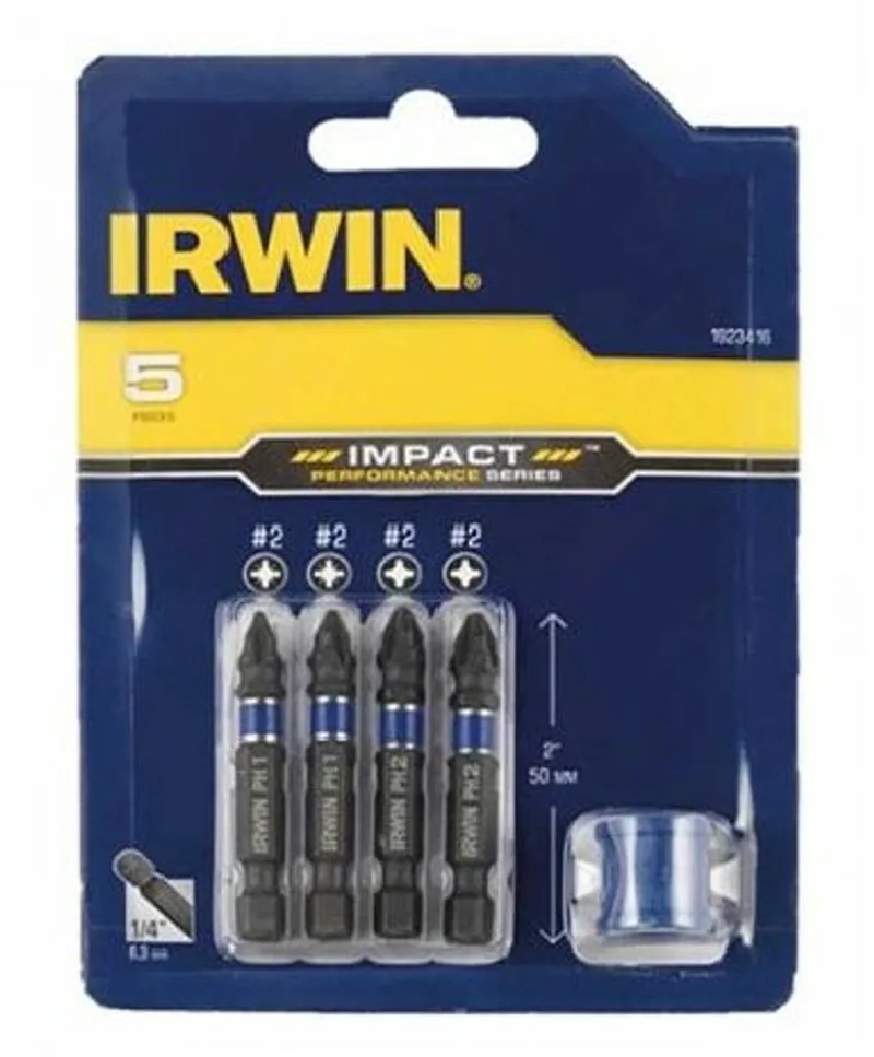 IRWIN 1923416 Impact Performance Bitset – 5-delig – PH2 & PZ2 – 3x Langere Levensduur – Inclusief Magnetische Bithouder by Irwin – product image