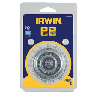 Komstaaldraadborstel (boormachine) voor metaal, beton - fijn, diameter 75mm. von Irwin – Produktbild 2 von 2