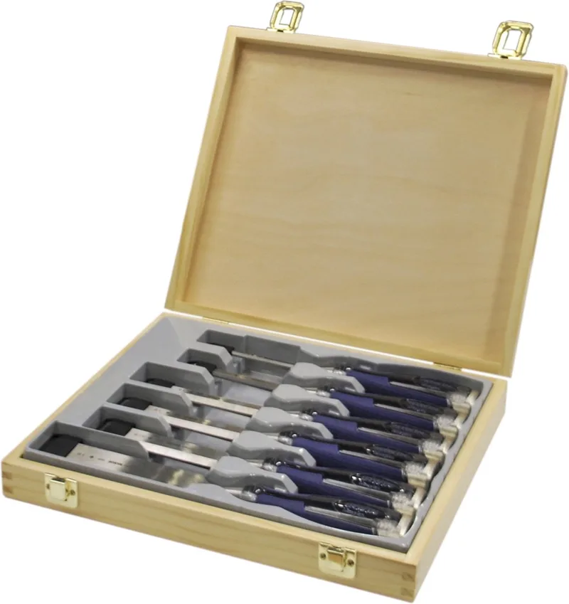 Marples Houtbeitel MS750, 6 stuks, 6, 10, 15, 20, 25, 35 mm, houten kist - 10503733 van Irwin – productafbeelding