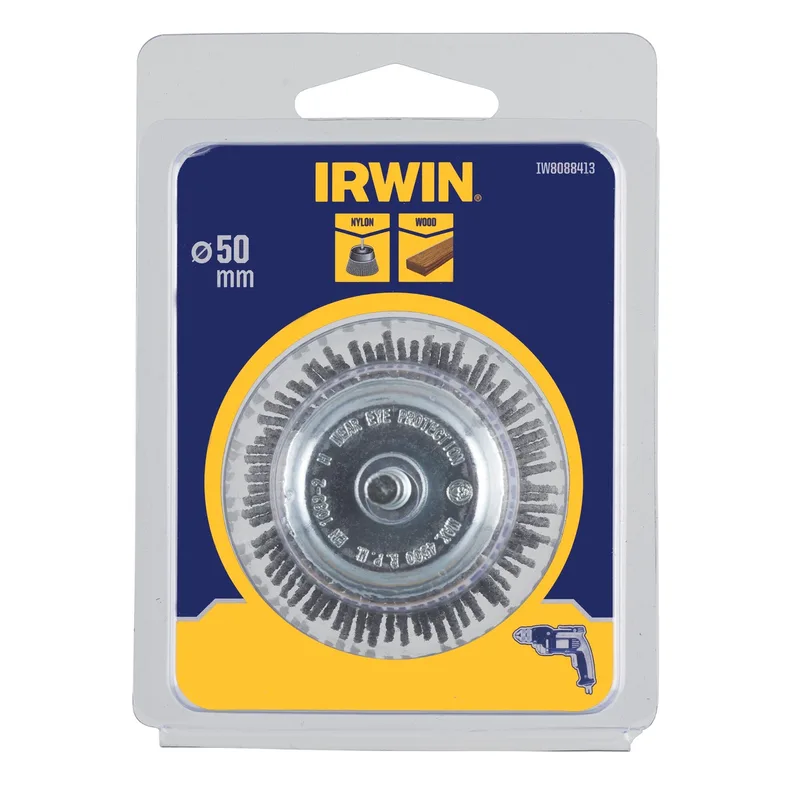 Nylondraadborstel (boormachine) voor hout - fijn, komvormig, diameter van 50mm. de Irwin – image du produit 2 sur 2