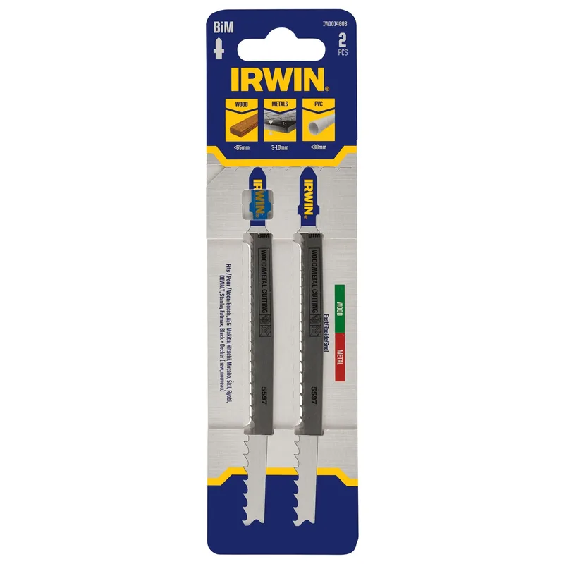 Pro Performance bim decoupeerzaagblad hout (tot 65mm), metaal (3-10mm), PVC (tot 30mm),grove vertanding, T-aansluiting de Irwin – image du produit 2 sur 2